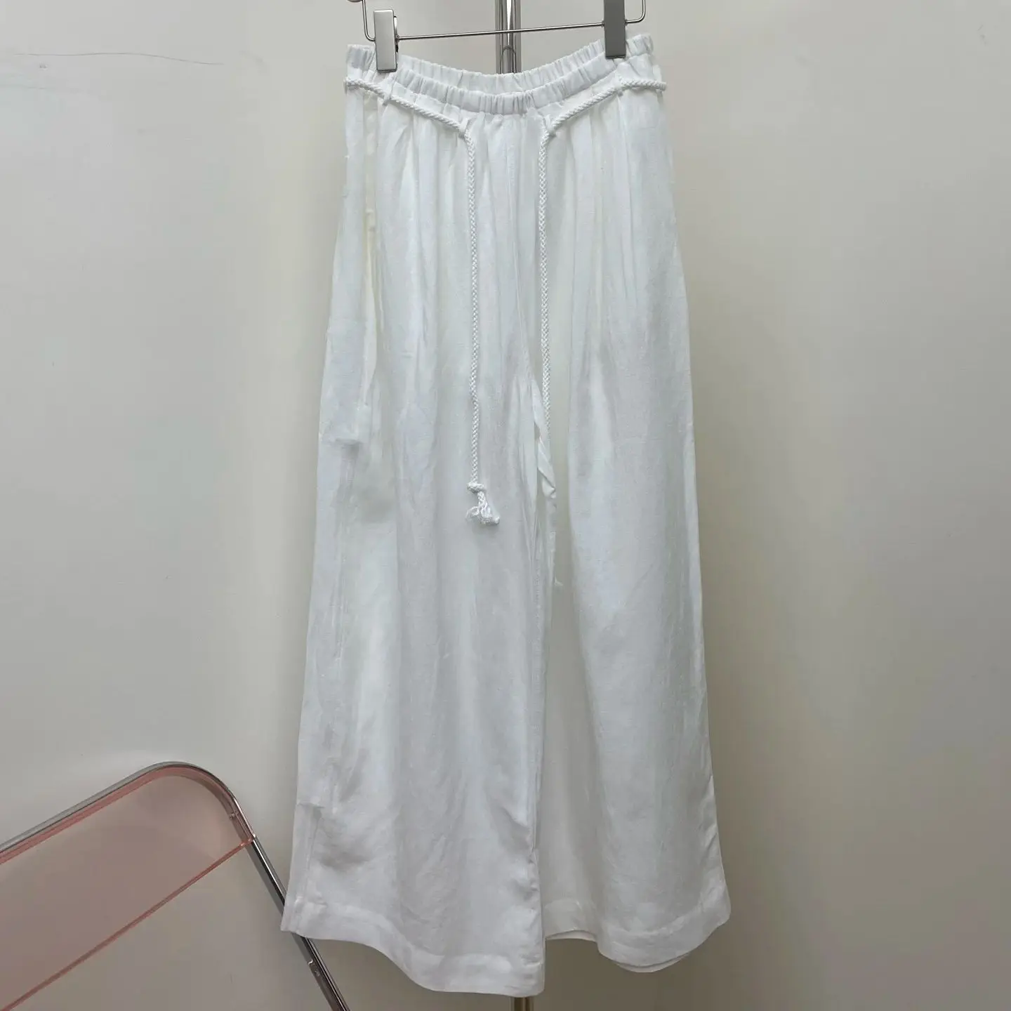 2025 pantaloni casual a gamba larga dal design elastico in vita nuovo di inizio autunno da donna 1