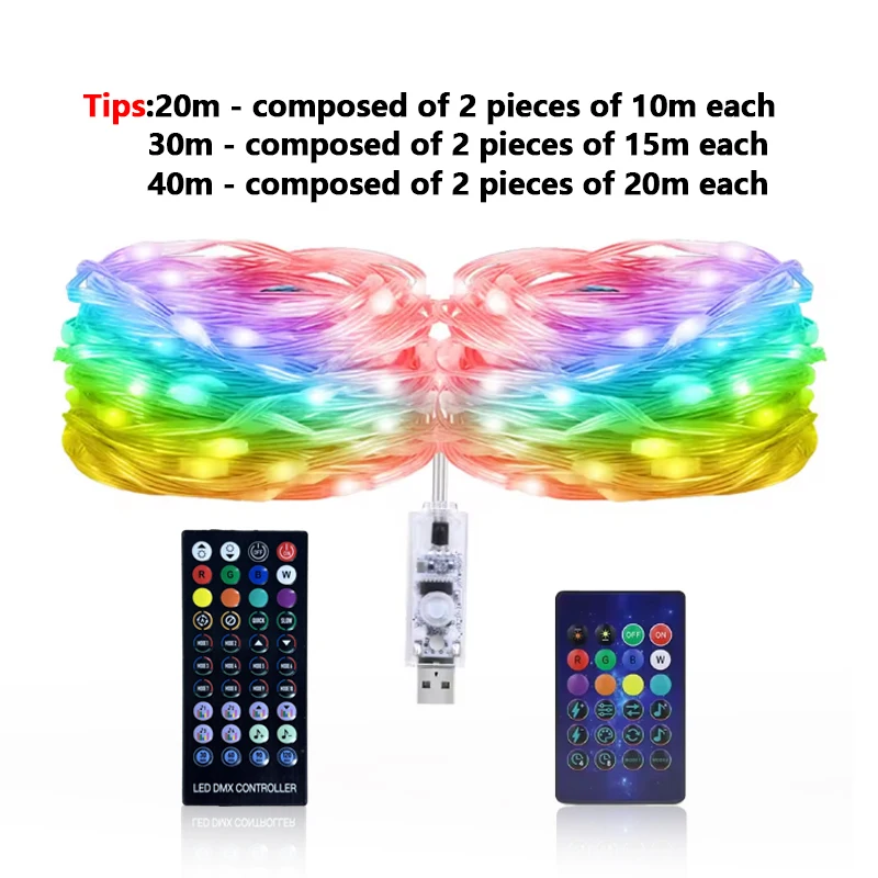 Barra luminosa decorativa natalizia a LED per esterni RGB IC WS2812B Lntelligent Bluetooth Control ghirlanda di fiori colorata Home Party Decora 2