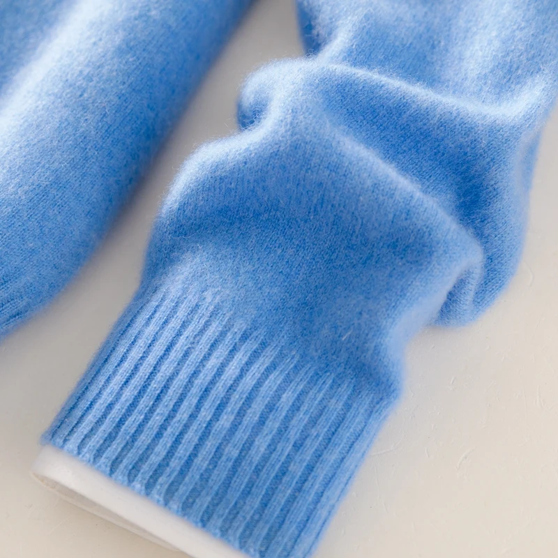 Autunno/Inverno nuovo maglione pullover di lana camicia di cashmere camicia da uomo con fondo lavorato a maglia allentato a maniche lunghe con collo semi-alto 6