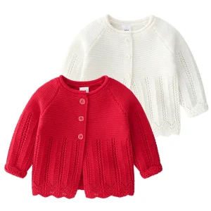 Ragazze di autunno della Molla Cardigan Maglione di Cotone Superiore Del Bambino Della Ragazza Dei Bambini Dei Vestiti Della Principessa Delle Ragazze Cardigan Lavorato A Maglia Maglione Per Bambini Del Bambino 1