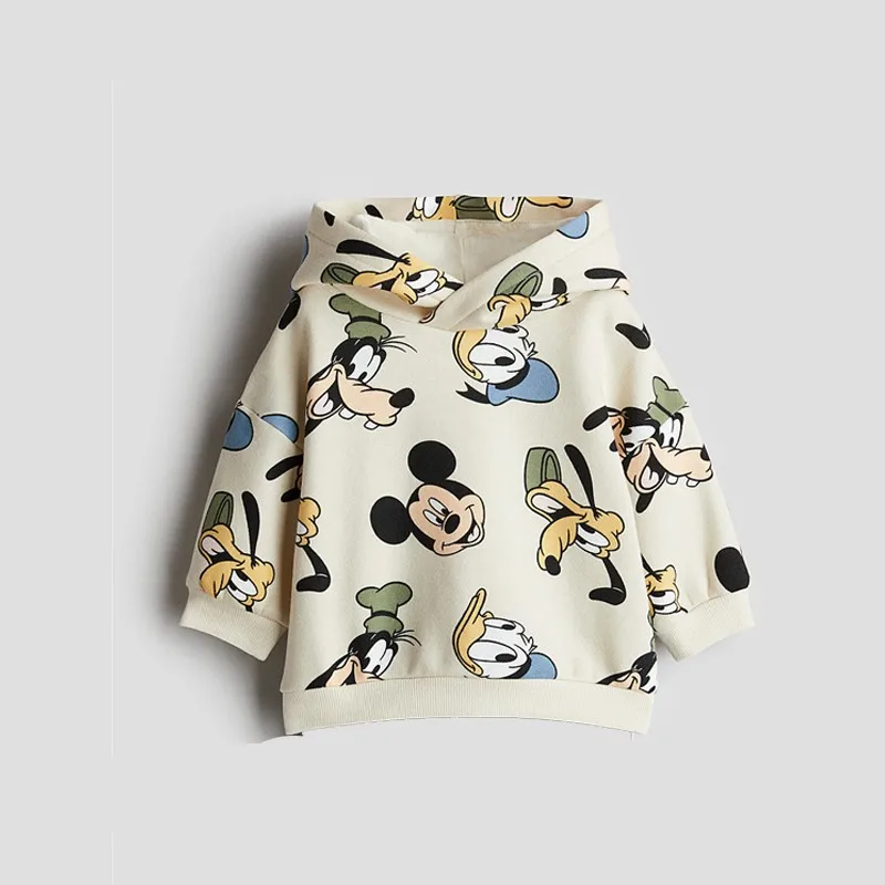Tute casual a maniche lunghe alla moda Topolino Minnie Felpe con cappuccio con stampa completa Pantaloni sportivi Set da 2 pezzi Abbigliamento autunnale Ragazzi Vestiti per ragazze 3