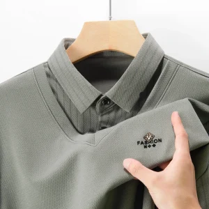 2025 Polo calda da uomo in pile a doppio strato autunno/inverno, maglieria più spessa, colletto svasato 1