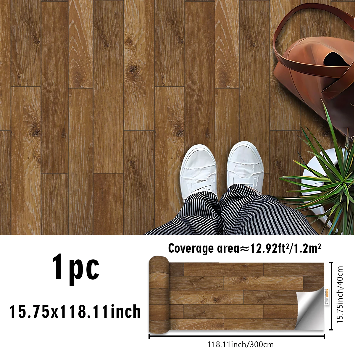 Adesivi per pavimenti autoadesivi in venature del legno in stile scandinavo, impermeabili, resistenti all'usura, per soggiorno, camera da letto, rinnovano rapidamente il pavimento 2