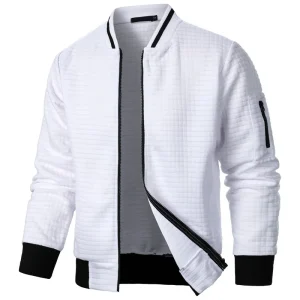 Giacche da uomo cappotti Casual Solid autunno giacca uomo Zipper cardigan primavera manica lunga o-collo Plaid cappotto da uomo Streetwear S-XXXL 1