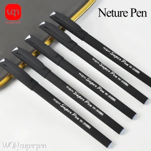 WQN 4/8/12 pezzi penne gel nere opache punta da 0,5 mm scrittura liscia inchiostro nero forniture di cancelleria per la scuola e l'ufficio 1