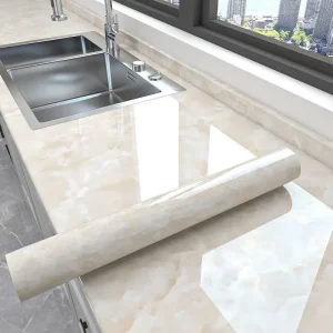 Carta da parati impermeabile autoadesiva in marmo da 20M per la parete della decorazione del bagno in stile moderno a prova di muffa dell'armadio da cucina 1