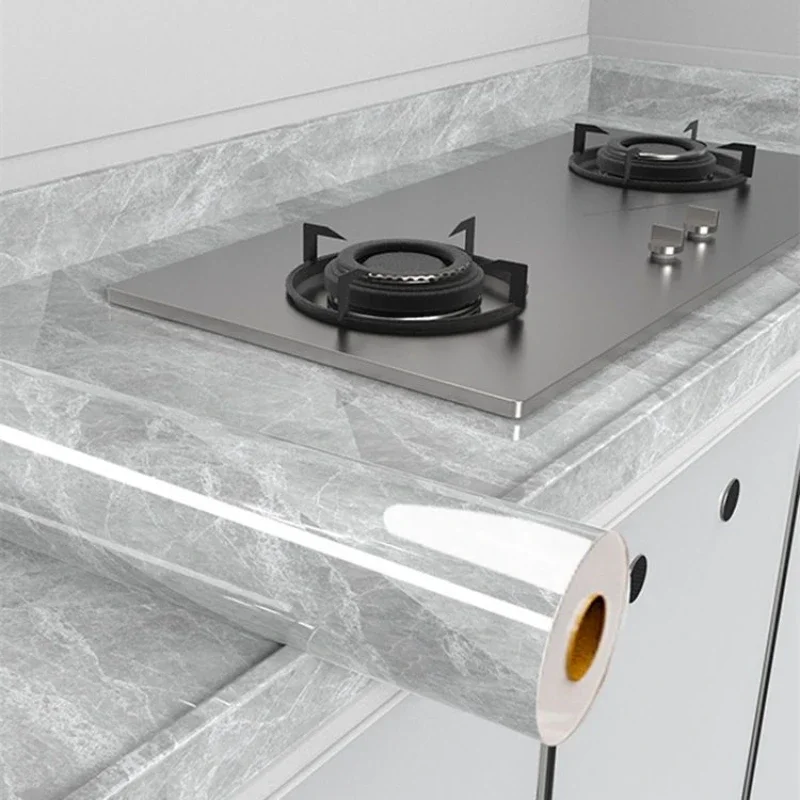 Carta da parati impermeabile autoadesiva in marmo da 20M per la parete della decorazione del bagno in stile moderno a prova di muffa dell'armadio da cucina 2