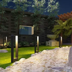 Lampada da giardino a LED ad alta potenza 15W lampada da prato 110V 220V DC12V luce a colonna in alluminio cortile esterno villa paesaggio dissuasori luce 1