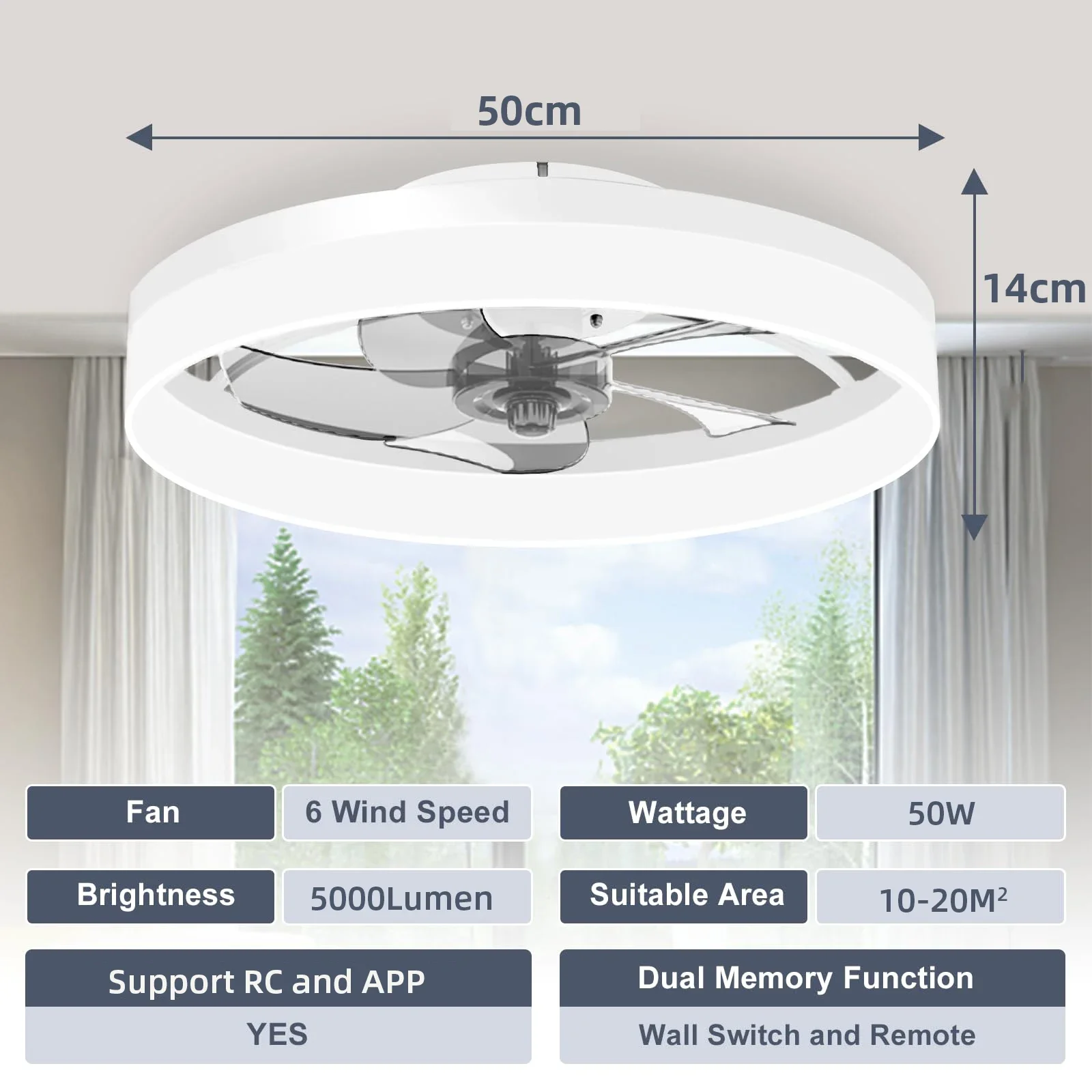 Ventilatore da soffitto nordico Illuminazione a LED Ventilatori da soffitto moderni con telecomando dimmerabile Soggiorno Lampada da soffitto con ventilatore a frequenza variabile CA 6