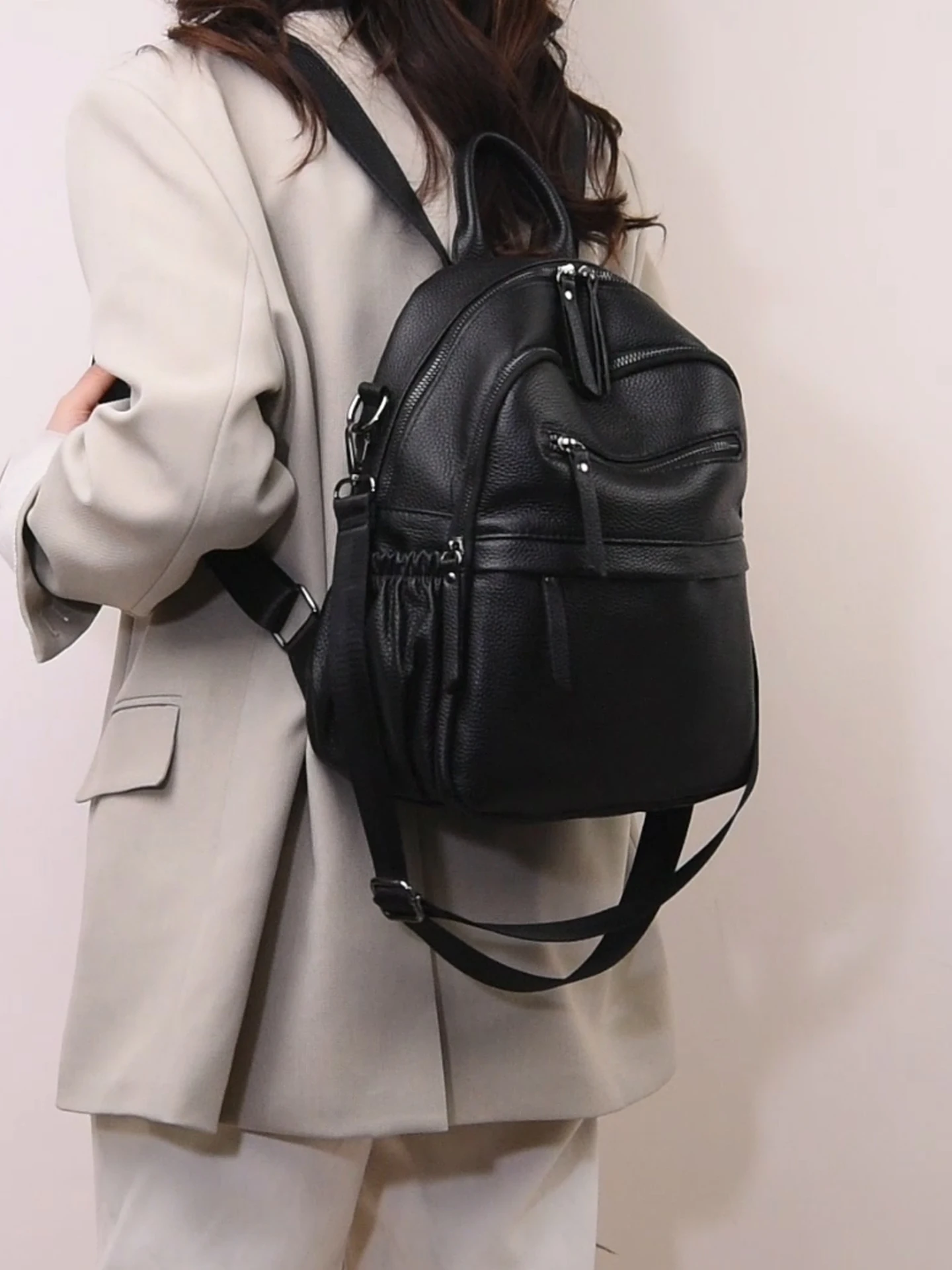 Zaino da donna alla moda Ins Borsa da donna di nuovo stile per il tempo libero Mini zaini da donna in vera pelle Zaini per telefono MIni zaino 5