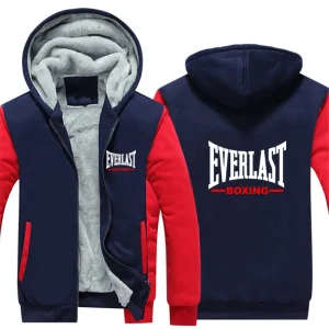 Everlast Print 2025 Nuovi uomini autunno e inverno addensare caldo pile con cerniera felpe con cappuccio cappotto casual comode felpe 1
