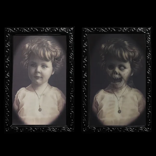 38*25CM intercambiabile 3D Ghost Face Photo Frame Horror Portrait Picture Halloween Party Horror Bar Haunted House Decoration puntelli 5