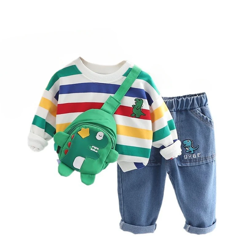 Nuova Primavera Autunno Vestiti Del Bambino Set Bambini Ragazzi T-Shirt A Maniche Lunghe Pantaloni 2 Pz/set Bambini Vestiti Per Ragazze Infantile Costume A Righe 1