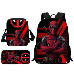 Zaini per bambini Deadpools Heroes, borsa a tracolla, astuccio, zaini scolastici di grande capacità per ragazzi e ragazze, miglior regalo 1