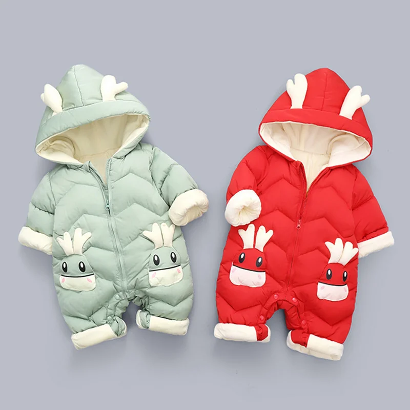 Cappotto caldo per neonato Pagliaccetti con cappuccio invernali Tuta spessa Tuta Tuta da neve Bambini Ragazzi Abbigliamento Abbigliamento per bambini DropShipping 5