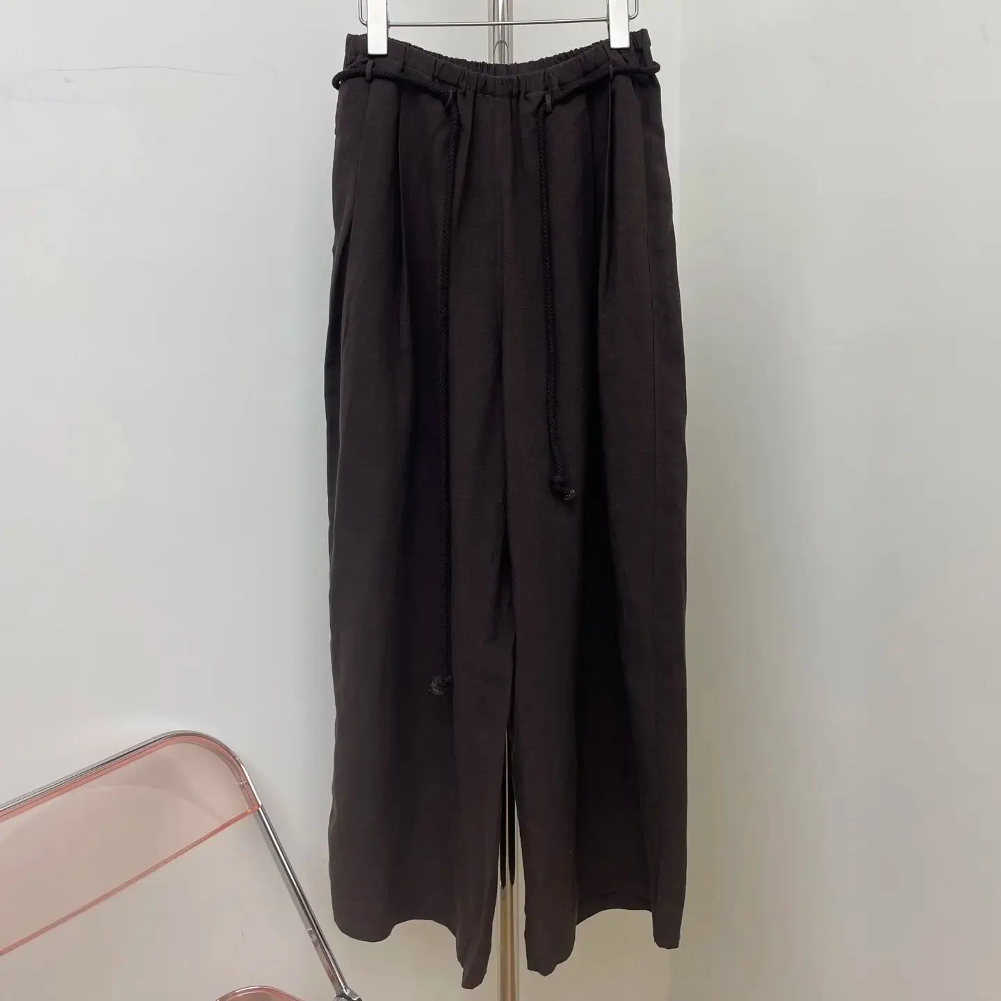 2025 pantaloni casual a gamba larga dal design elastico in vita nuovo di inizio autunno da donna 2