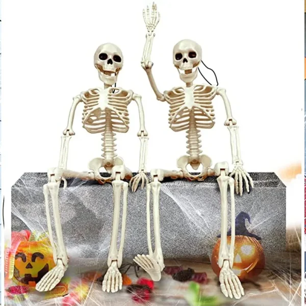 Scheletro di teschio di Halloween 40/90 cm Scheletro posabile Forma umana Ossa Decorazioni per la casa per feste di Halloween Puntelli horror per casa stregata 3