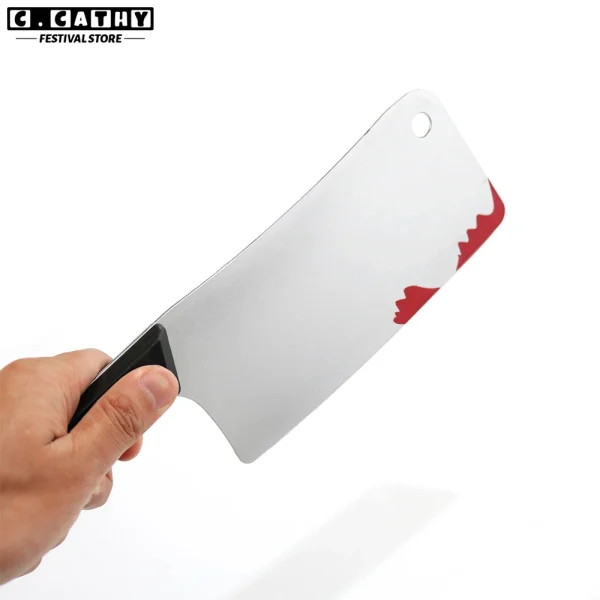 Grembiule di sangue di Halloween Set Costume da macellaio per feste coltello affilato Horror cucina sanguinante spaventoso vestire atmosfera puntelli Cosplay 3