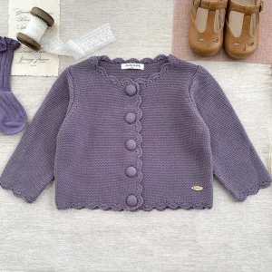 2024 nuovi bambini autunnali Cardigan in maglia ragazze maglioni lavorati a maglia giacca stile coreano bambino bambini principessa Cardigan all'uncinetto maglione 1