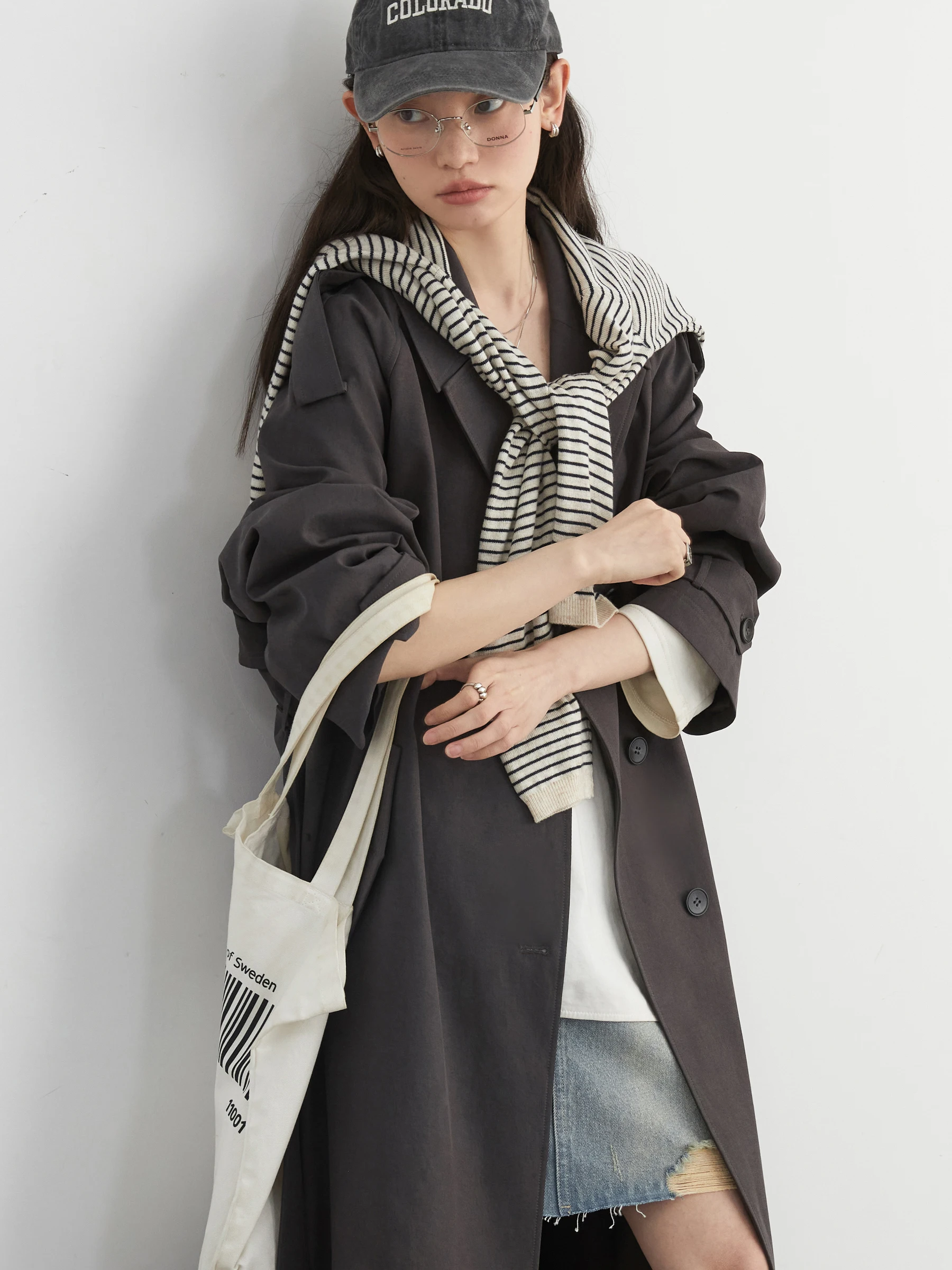 CHIC VEN Moda Donna Trench Cappotto monopetto Allentato Casual Nuova cintura Lunga Giacca a vento femminile Cappotto da donna Primavera Autunno 2025 3