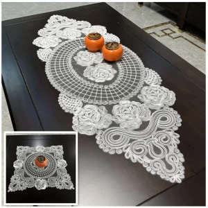 Tovaglia ovale Jacquard cinese tappetino da tavolo armadio da parete Set da tè Bar copertura antiscivolo panno decorazione di nozze di natale 1