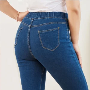 Abbigliamento Jeans skinny da donna Buona vita elastica Materiale elastico Controllo pancia Jeans mamma Taglia 5XL 6XL Jeans curvy 1