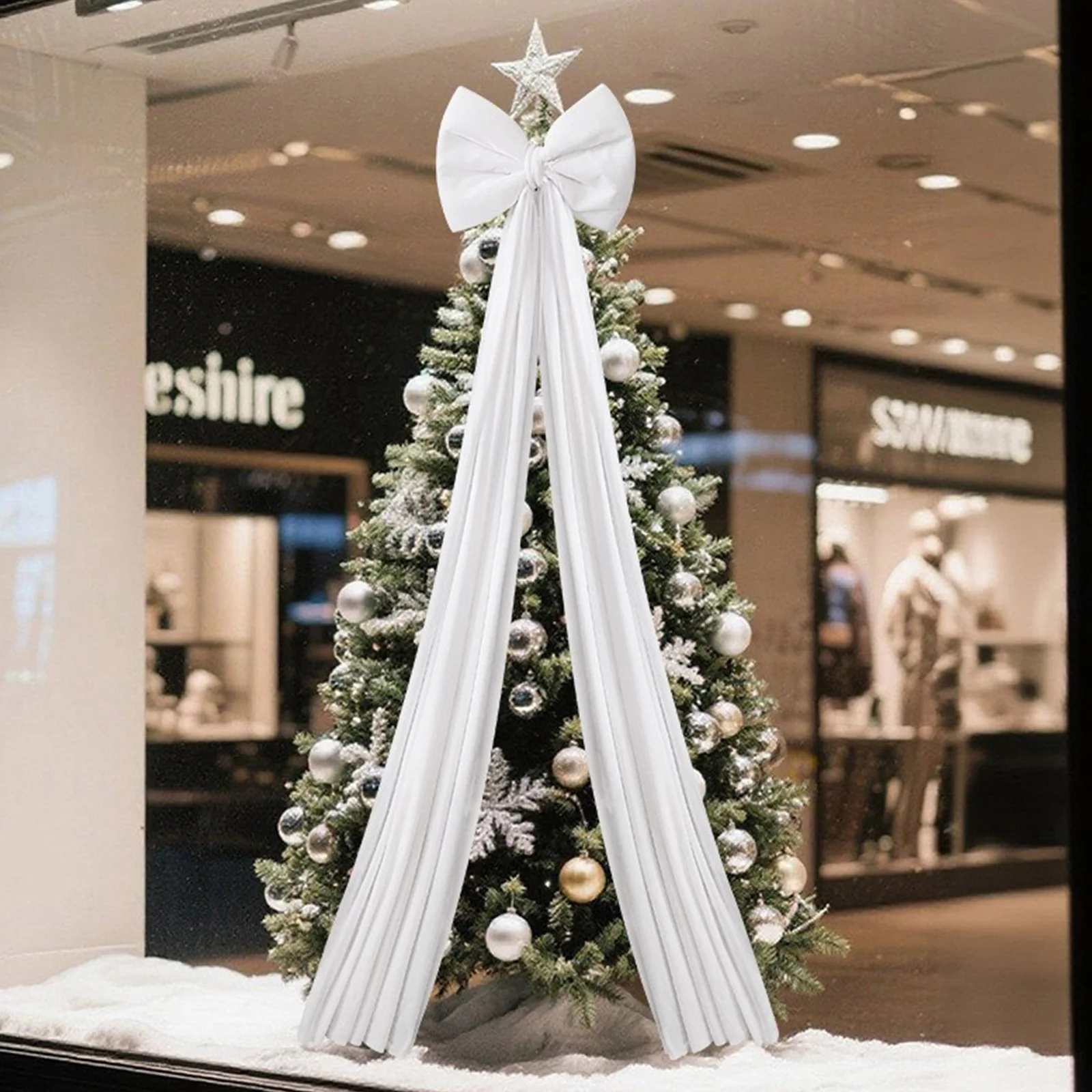 2025 Fiocco decorativo natalizio grande, fiocchi decorativi natalizi, per la decorazione dell'albero di Natale, porte anteriori, attività all'aperto 3