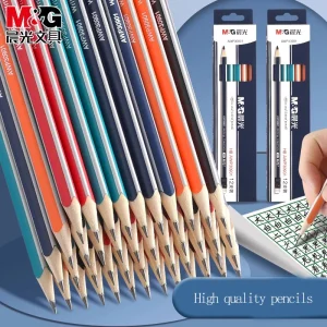 M&G matita in legno di alta qualità per studenti hb/2b, canna triangolare per esami con cancelleria per studio con gomma 1