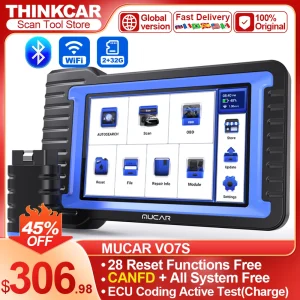 MUCAR VO7S CANFD Strumento diagnostico per auto Diagnosi completa dei sistemi 28 Reset Strumento di scansione Contorls bidirezionali Codifica ECU Scanner OBD2 1