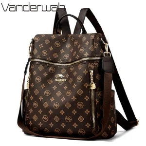 Zaino da scuola in morbida pelle da donna di marca genuina per ragazze Zaino da viaggio di design di grande capacità Mochilas 1