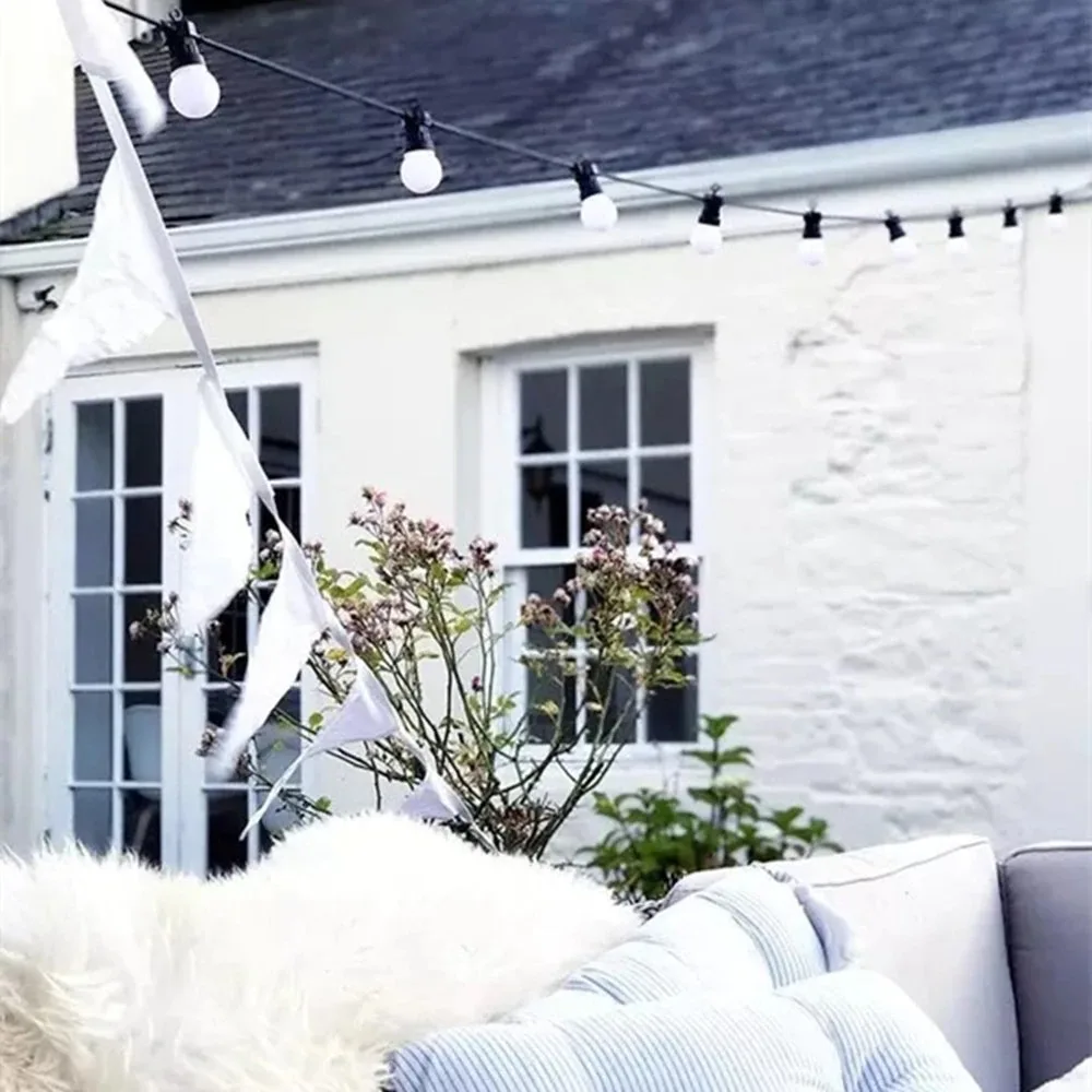 Luci da esterno a globo G50 a LED bianco latte per patio, cortile, ponte, bistrot, caffè e decorazioni natalizie, illuminazione per feste 6