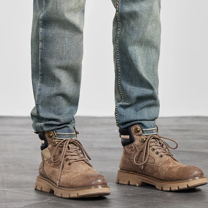 2025 Primavera Autunno Nuovo Sottile Piccolo Dritto Stretch Vintage Cerniera Jeans da Uomo Allentato Stretch Nostalgico Pantaloni Casual da Uomo 6