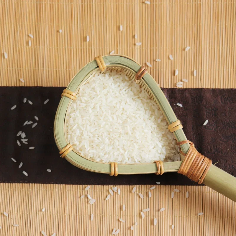 Prodotti di bambù verde naturale puro forniture da cucina colino di riso intrecciato a mano cucchiaio da minestra Noodles cucchiaio di scarico per uso domestico 5