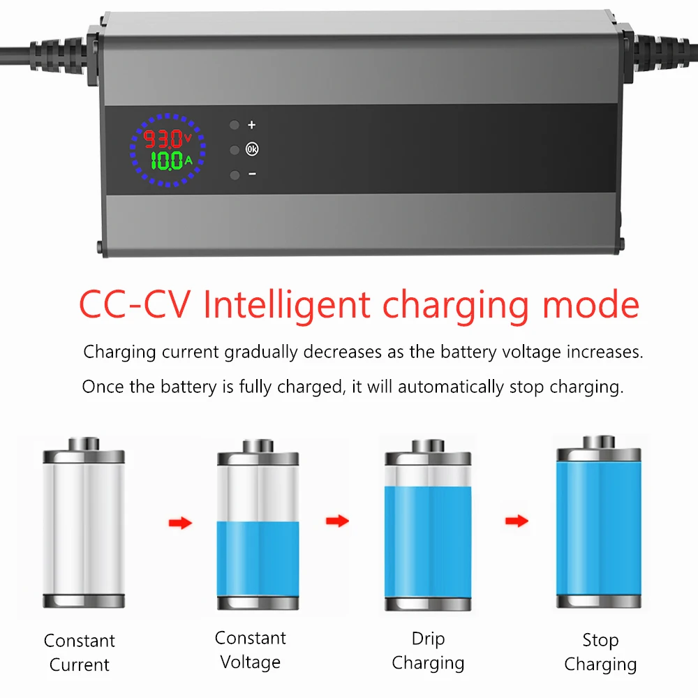 10A 15A 24V 48V 58.4V 72V 60V 67.2V 84V Li-Ion Lifepo4 Caricabatteria al litio Curren Regolabile 13S Carica 8S 16S 20S 24S parti 4