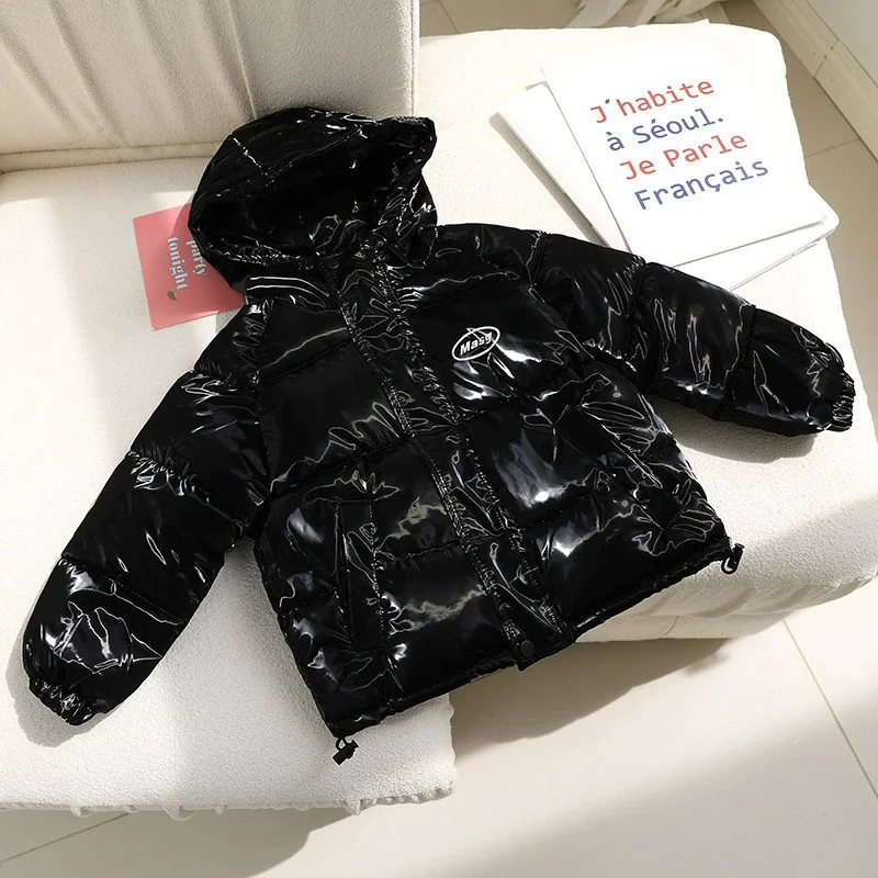 Piumino per bambini Cappotto ispessito per ragazze Ragazzi Parka caldi Abiti invernali in cotone con cappuccio Autunno Bambini Capispalla casual senza lavaggio 3