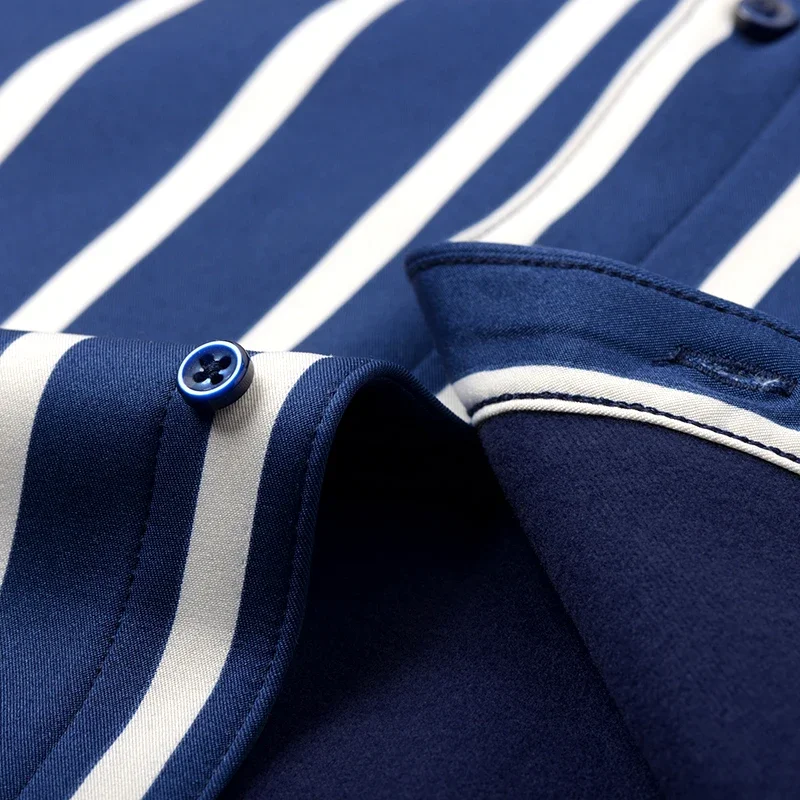 2025 Camicia da uomo nuova più velluto ispessimento moda business casual camicia a maniche lunghe S-4XL camicia invernale a righe calde per uomo 4