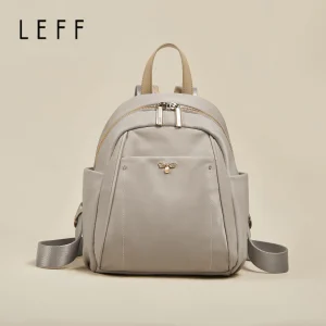 LEFF Zaino piccolo da donna alla moda Designer classico Zaini da viaggio impermeabili in nylon da esterno Tinta unita Nuove borse casual femminili 1