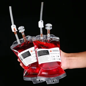 1PC 350ml borsa per il sangue di Halloween per bevande sacchetti per bevande riutilizzabili in PVC per Halloween oggetti di scena per feste a tema vampiro decorazione per feste Horror 1