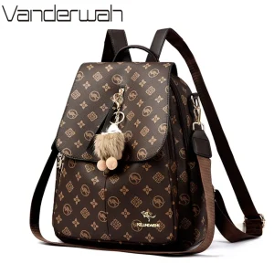 Zaino da scuola in morbida pelle da donna per ragazze Zaino da viaggio di design di grande capacità Mochilas di alta qualità 1