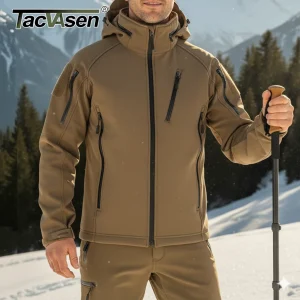 TACVASEN giacca invernale antivento in pile con cappuccio giacca da uomo impermeabile Softshell cappotto escursionismo giacche da lavoro cappotto Outwear 1