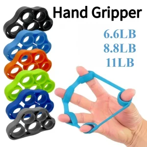 Impugnature per le mani Espansore per dita in silicone Pinza per le mani Esercizio per la forza del polso Allenatore per esercizi per le dita Fasce di resistenza Fitness Palestra 1