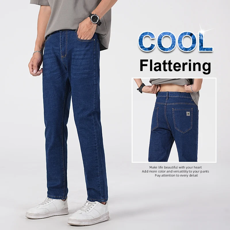 Jeans da uomo autunno inverno 2025 casual stile business leggero slim fit pantaloni lunghi versatili alla moda taglie forti 38 1