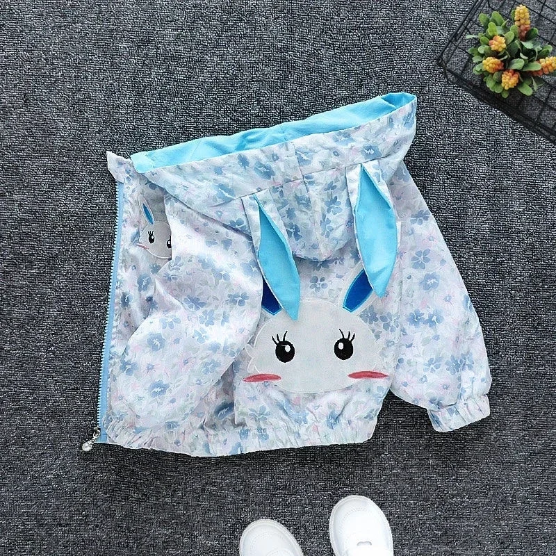 Giacca a vento per ragazze Cappotto con cerniera con cappuccio Capispalla per ragazzi 1 2 3 4 5 6 anni Abbigliamento per bambini Cartoon Giacca per bambini Autunno Casual 5