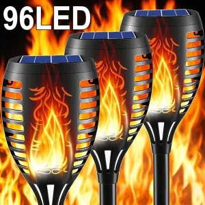 96 LED Solare Impermeabile Fiamme Sfarfallio Torcia Luci Lanterna Solare Esterna Paesaggio Decorazione del Giardino Illuminazione 1