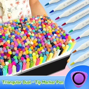 Pennarello acrilico artistico a doppia testa, penne da colorare, cancelleria per ufficio scolastico, materiale artistico/scuola per il disegno 1