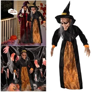 1Pc Halloween Strega Fantasma Decor Ciondolo horror Incandescente Scherzo Puntelli Giocattoli elettrici Casa stregata Bar Club Home Festival Decorazione 1