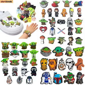 8-55PCS Star Wars Ciondoli per scarpe Colorati PVC Clog Fibbia Decorazioni Forniture artigianali fai da te Bomboniere per bambini Regali di compleanno 1