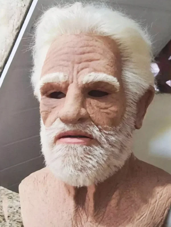 Maschera da uomo anziano di Halloween Simulazione di vicissitudini realistiche Maschera a pieno facciale Gioco di ruolo Copricapo da gioco per feste scolastiche 1