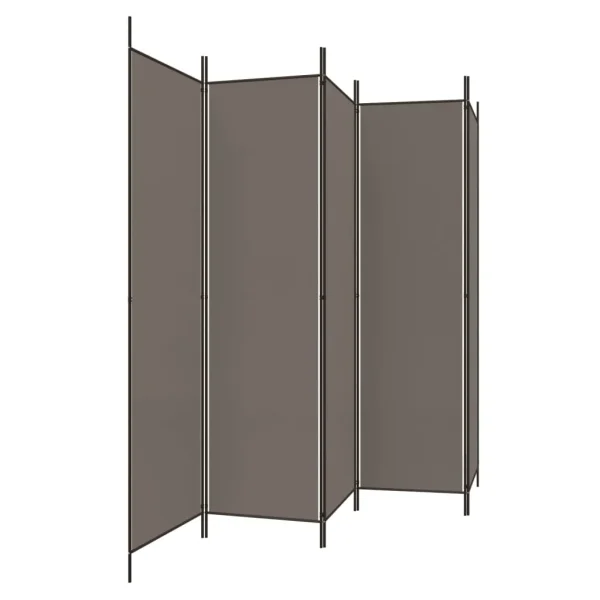 Divisorio con 5 Pannelli Antracite 250x200 cm Tessuto Prodotti per la decorazione della casa, schermi divisori, schermi privacy 2
