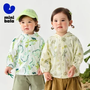 Mini Bala Giacca di protezione solare per bambini 2025 Nuova estate - Protezione UV leggera e traspirante Capispalla per protezione solare allentata in cotone arioso 1